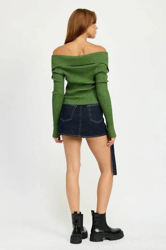 Emory Park Wrapped Mini Denim Skirt