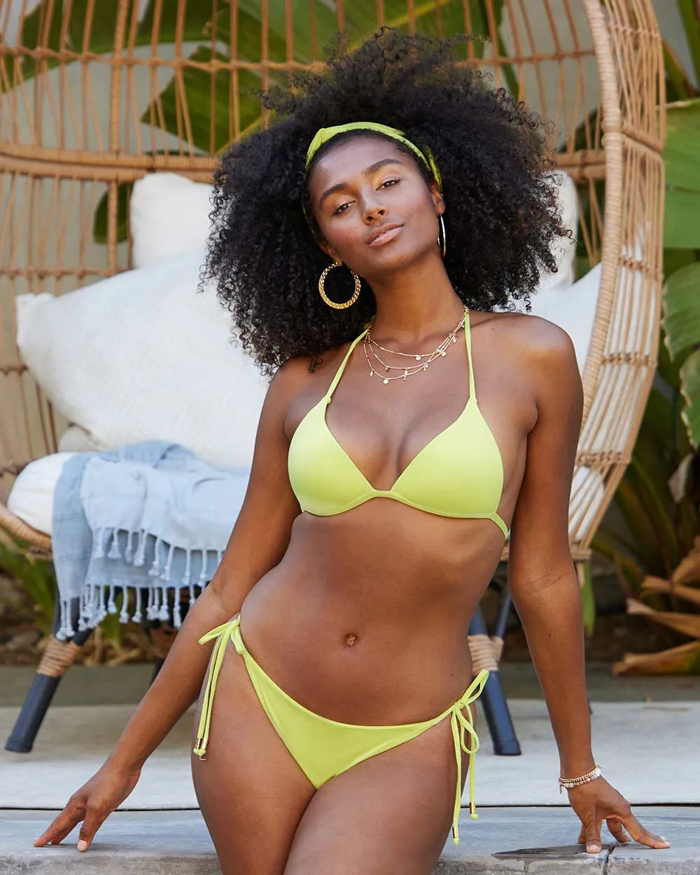 Envy Push Up® Padded Triangle String Bikini Top and Seamless Side Tie Bottom