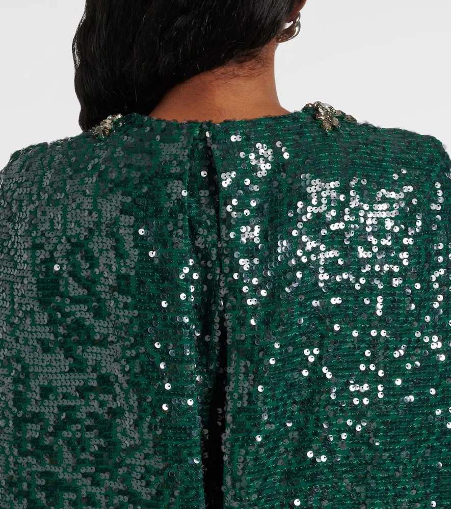 Erdem Sequined georgette caped gown