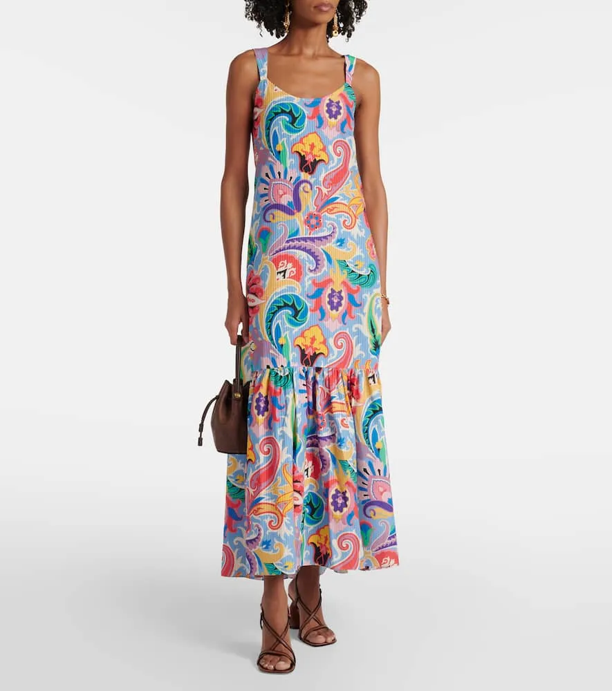 Etro Printed cotton and silk maxi dress