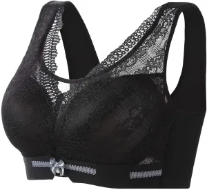 Everyday Bra for Women Push Up Seamless Mesh Flower Lace Bras Breathable Wireless Full Coverage Lift Up Bralettes