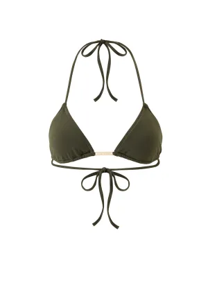 Exclusive Andorra Olive Bikini Top
