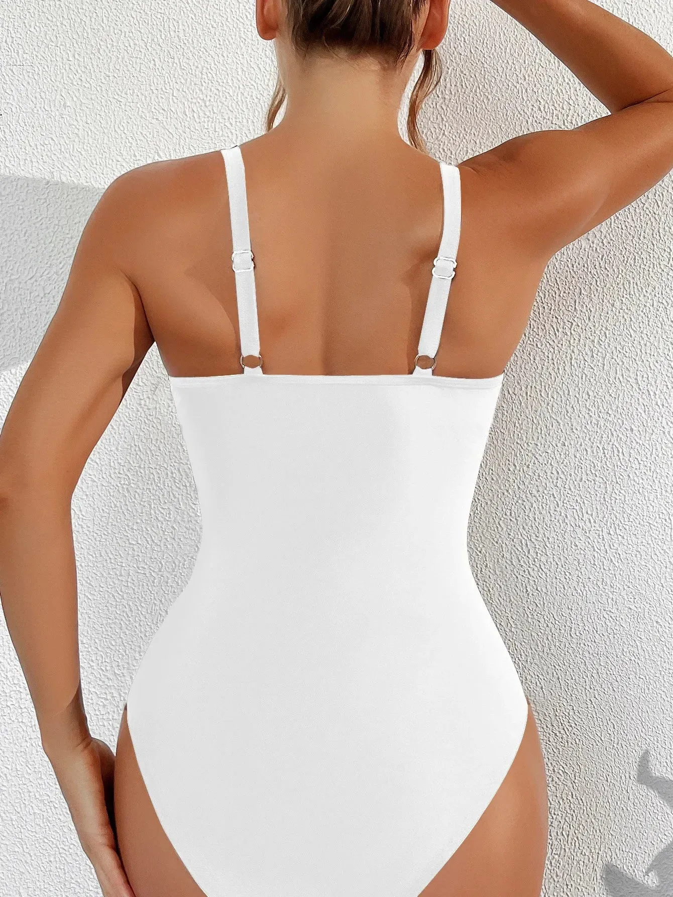 Exotic allure Women's Mesh Accent Animal Print One-Piece Plunge Swimsuit