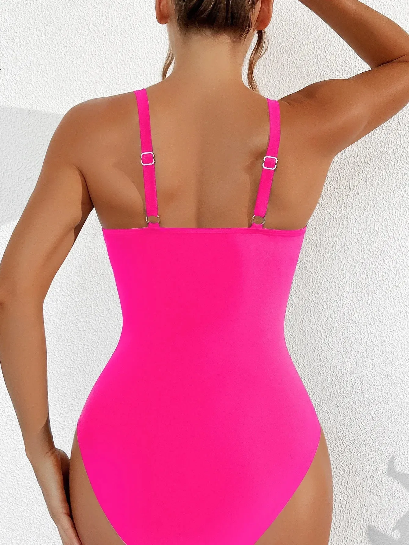 Exotic allure Women's Mesh Accent Animal Print One-Piece Plunge Swimsuit