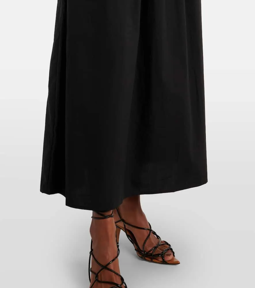 Faithfull Shirred off-shoulder cotton maxi dress