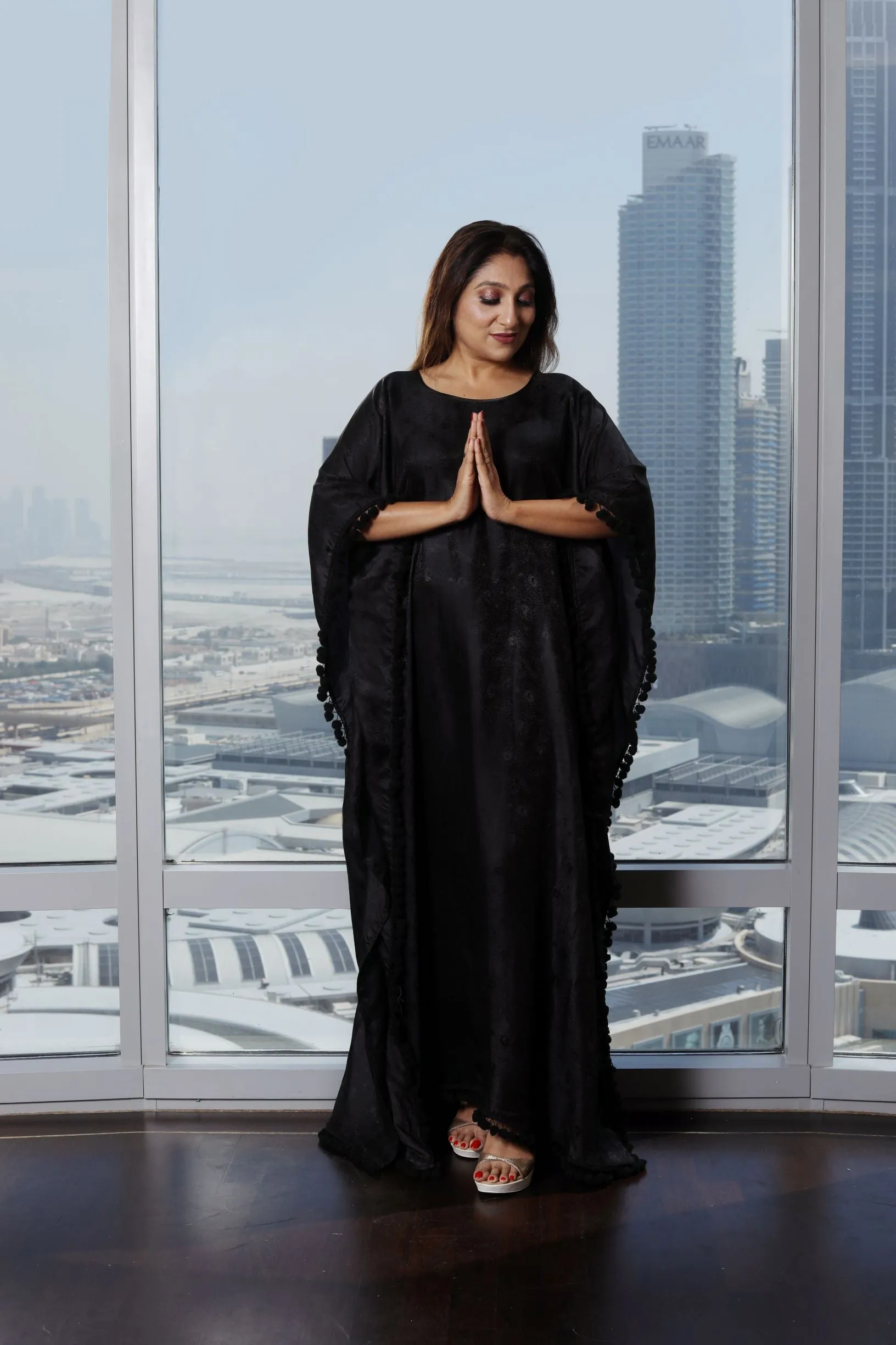 Farasha black kaftan dress