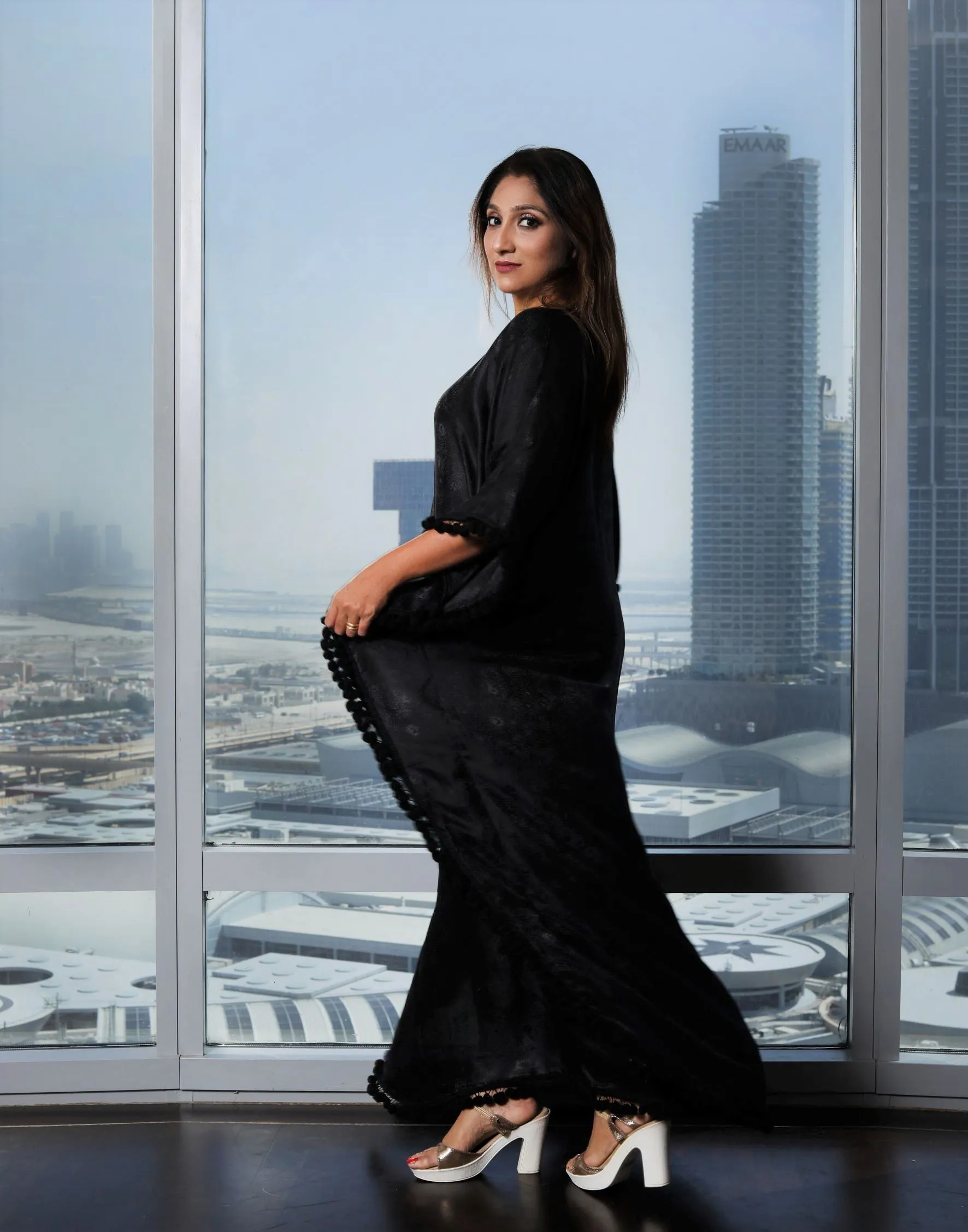 Farasha black kaftan dress