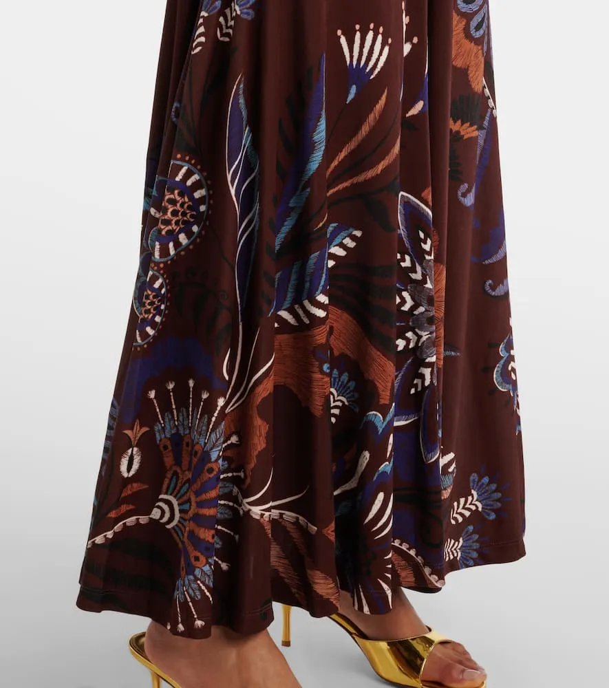 Farm Rio Delicate Garden ruched maxi dress