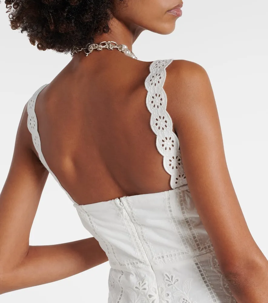 Farm Rio Richelieu broderie anglaise midi dress