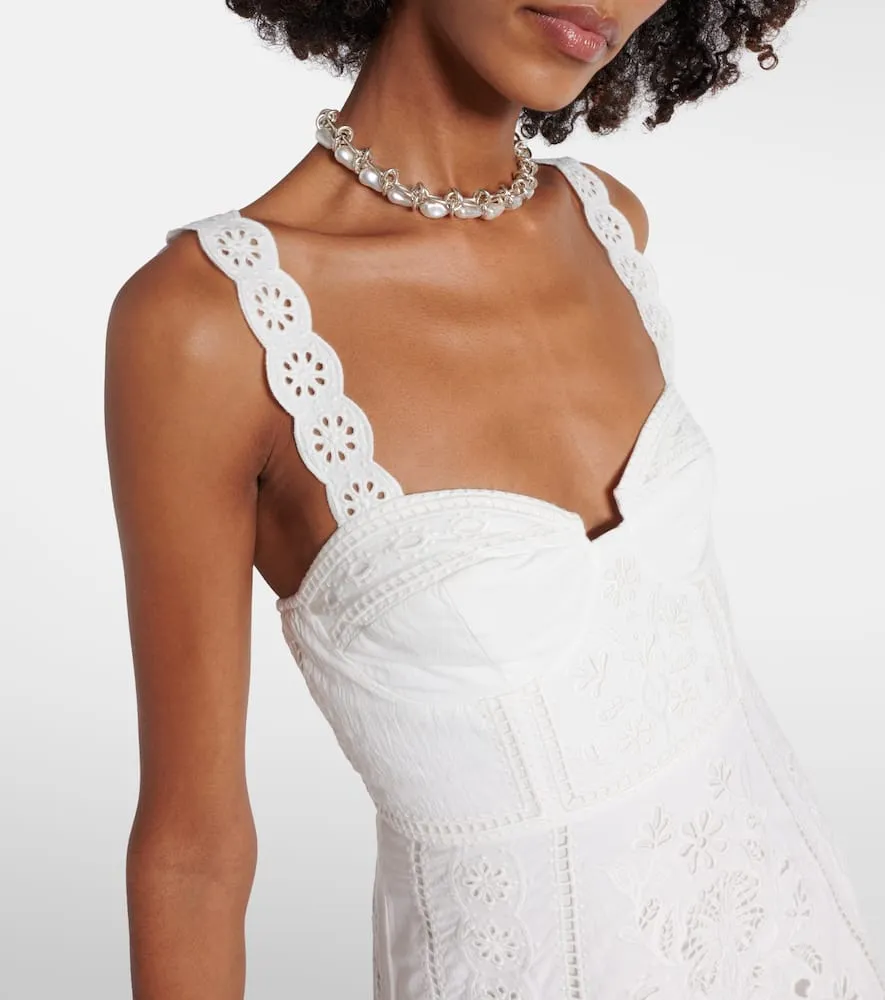 Farm Rio Richelieu broderie anglaise midi dress