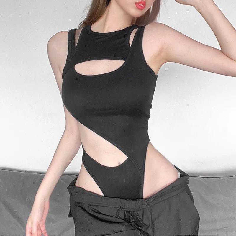 Fashion Sleeveless Cutout Jumpsuit