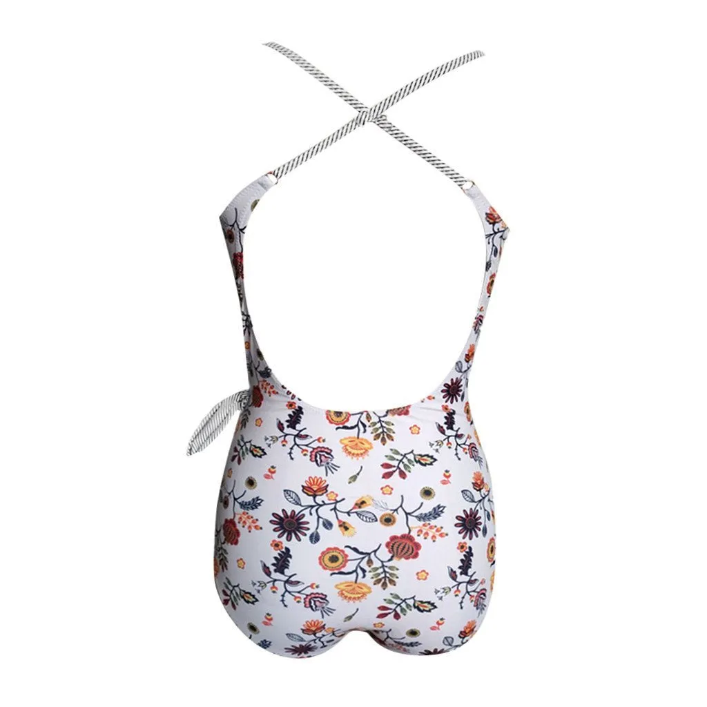 Fashion Women One Piece Swimsuit Beachwear Patchwork Swimwear