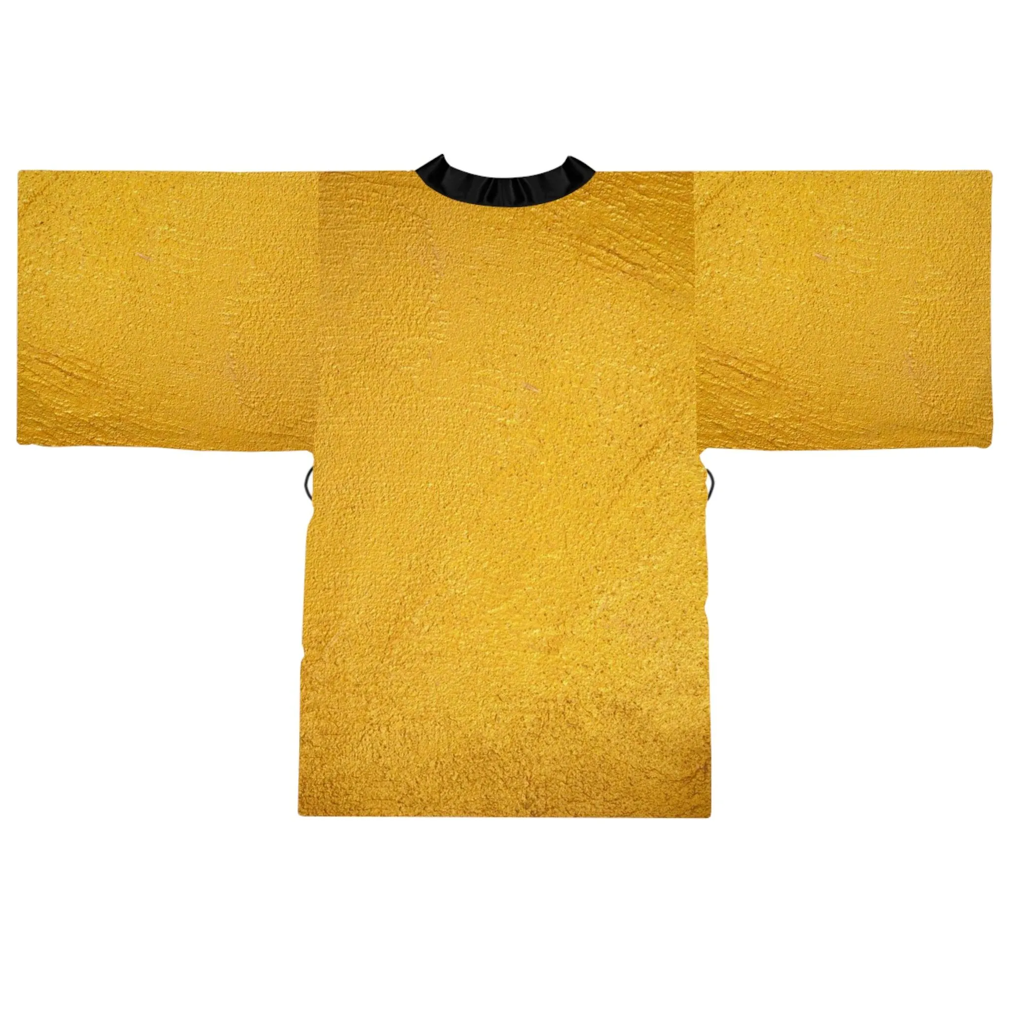 Faux Gold Cloth Long Sleeve Kimono Robe