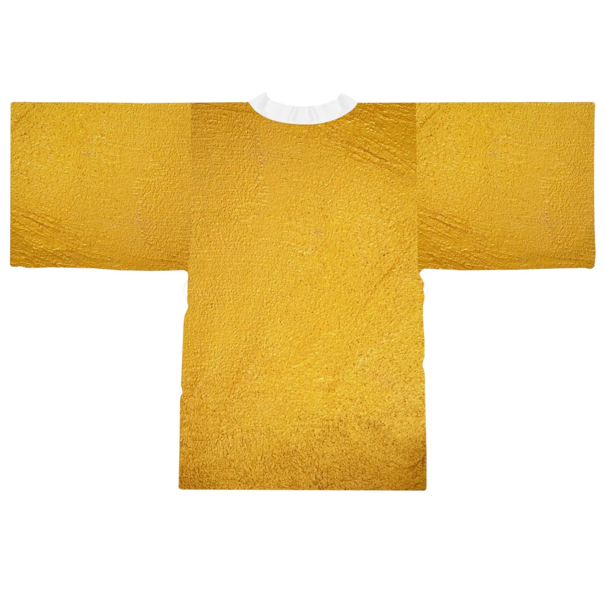 Faux Gold Cloth Long Sleeve Kimono Robe