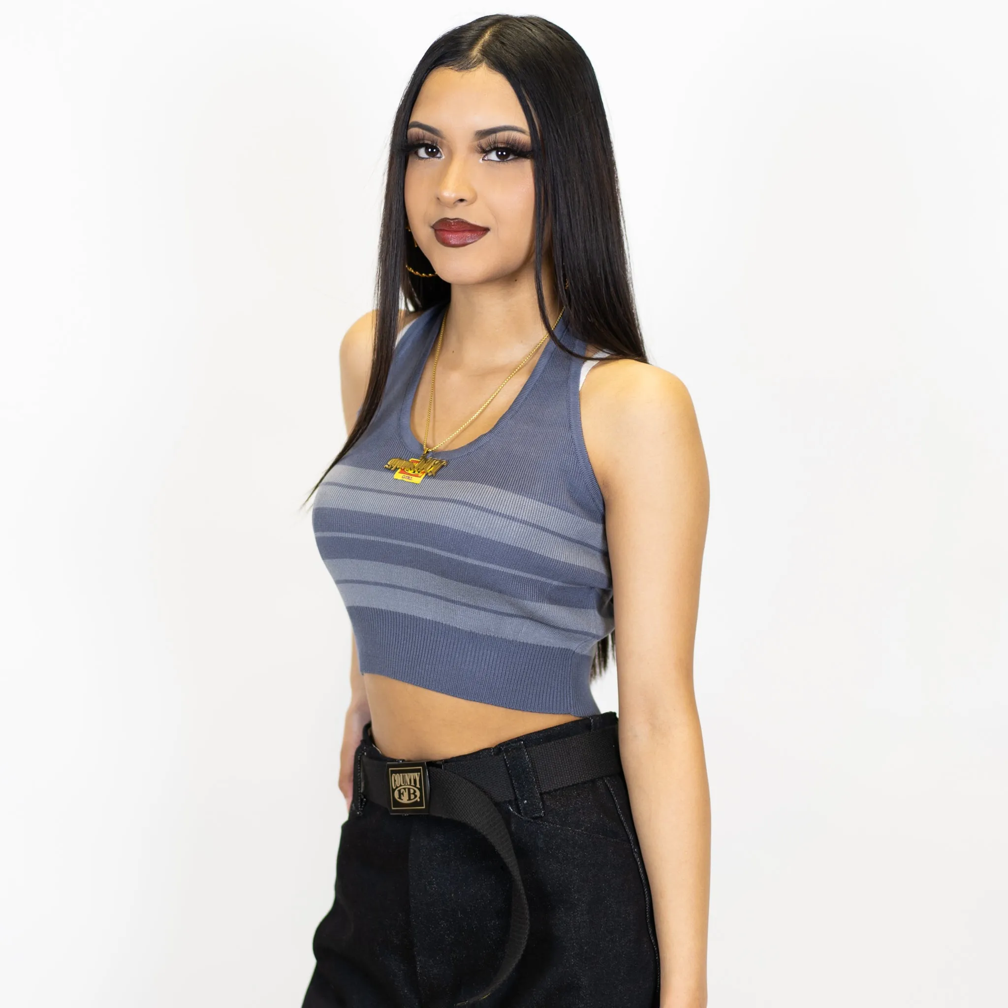 FB County Charlie Brown Cross Halter Top