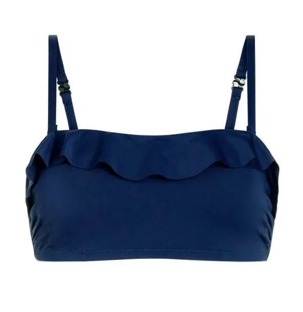 *FINAL SALE* Mastectomy Swim Top 'Malta Wire Free Bikini Top' Dark Blue