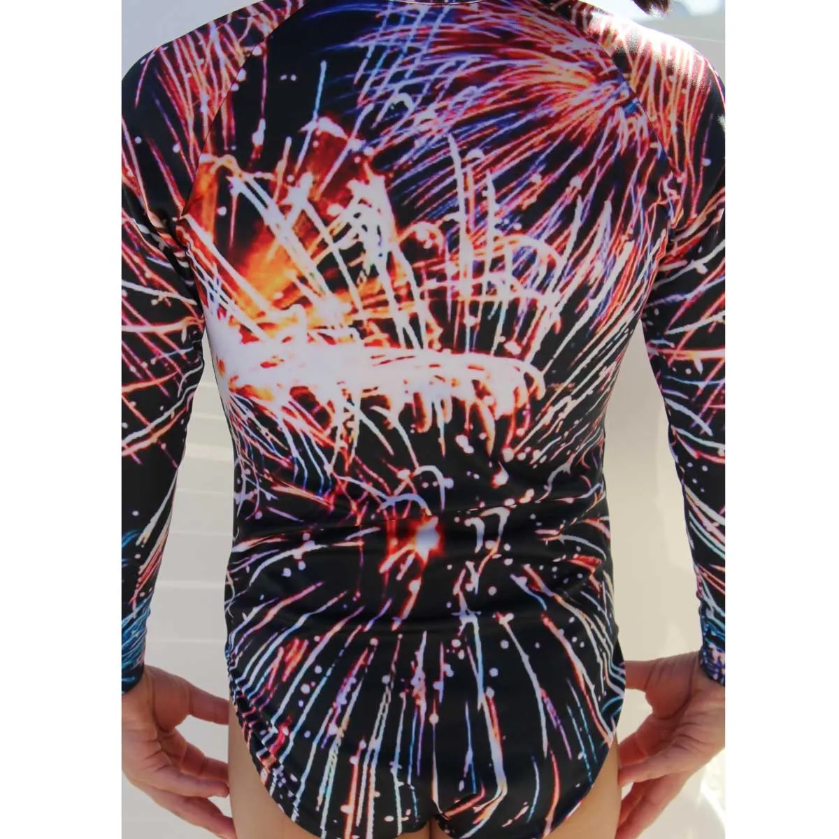 FIREWORKS LONG SLEEVE SWIMSUIT