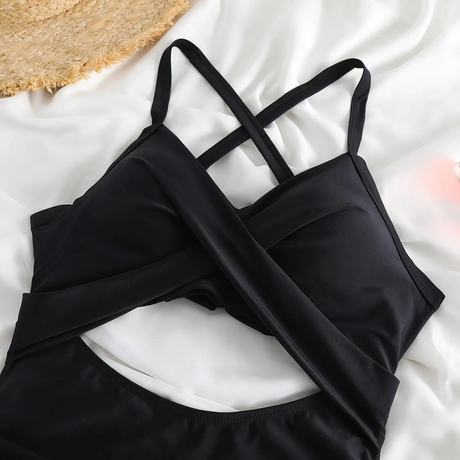 Firzero Tummy Control Swimsuits for Women Sexy Backless One Piece Bathing Suit 2024 Trendy High Waist Halter Monokini