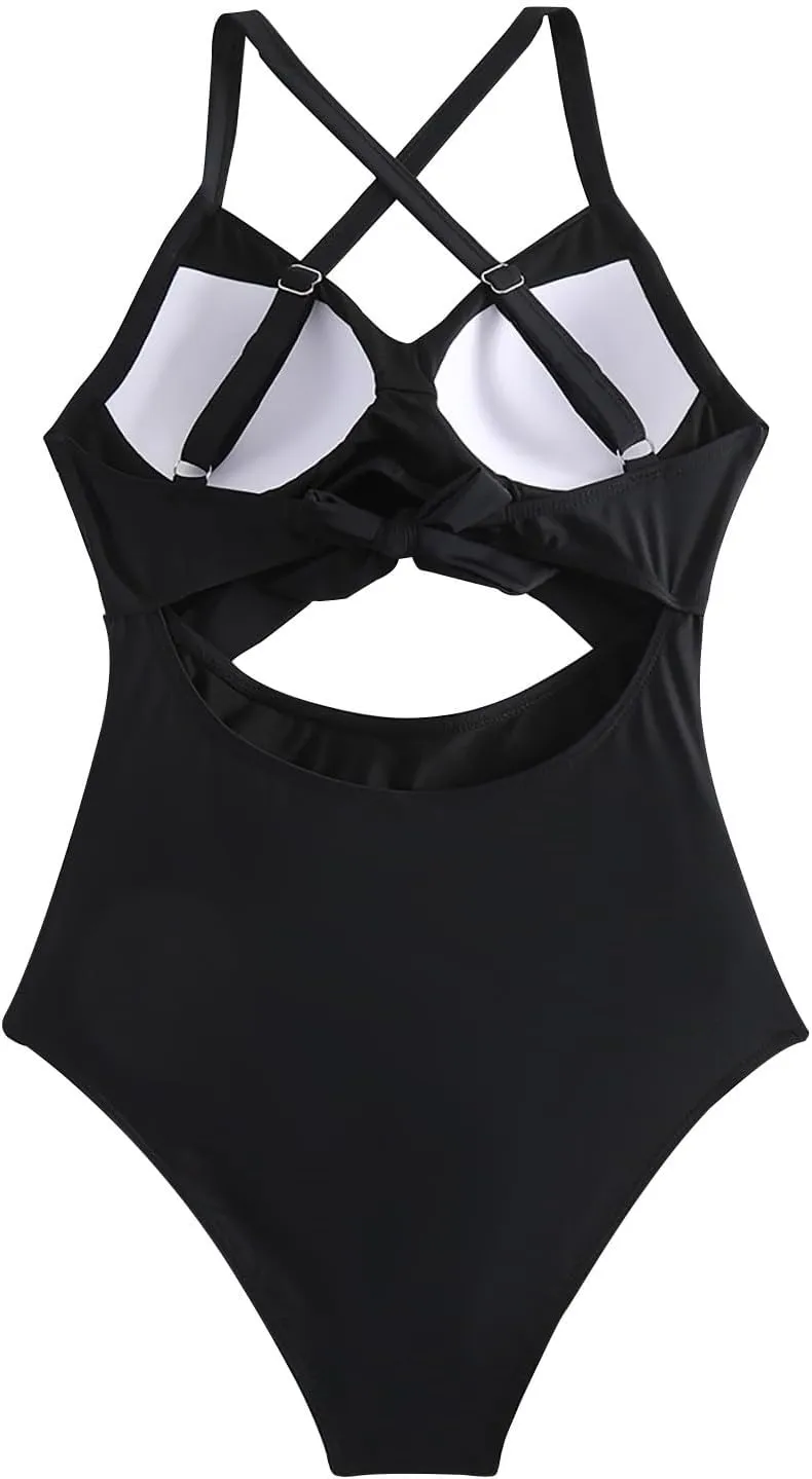 Firzero Tummy Control Swimsuits for Women Sexy Backless One Piece Bathing Suit 2024 Trendy High Waist Halter Monokini