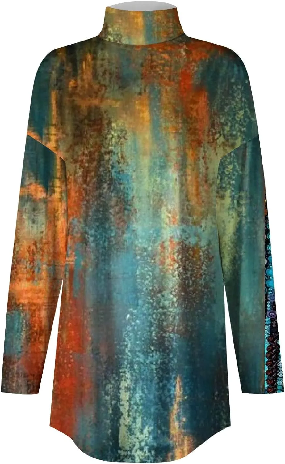 FlekmanArt Costumes for Women High Neck Long Sleeve Sweatshirts Printing Trendy Cute T Shirt Winter Casual Loose Outfits