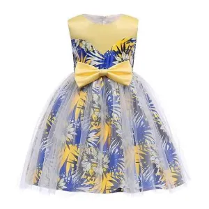 Floral Girls Pageant Mesh Dress