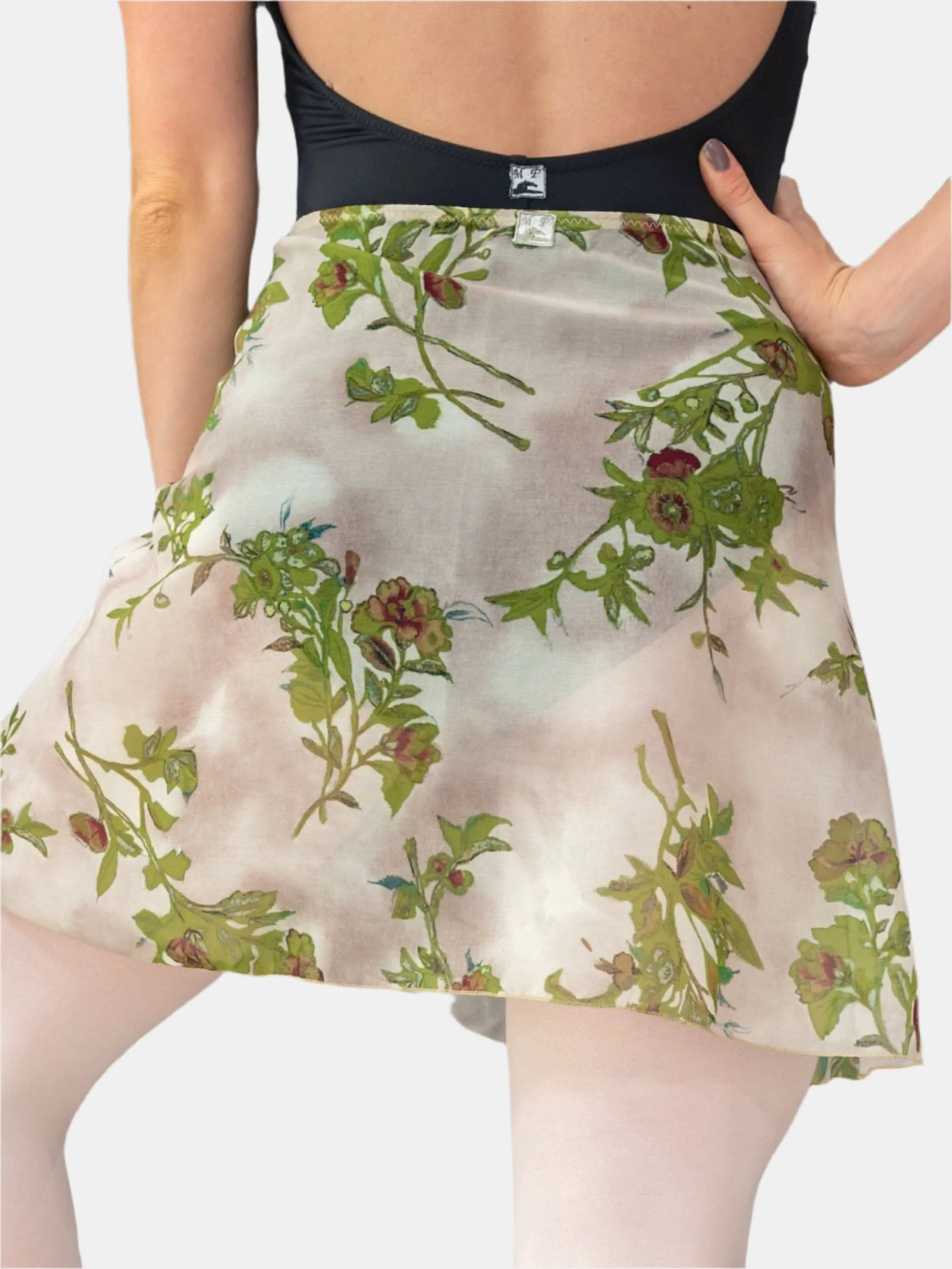 Floral Green Wrap Short Dance Skirt MP345