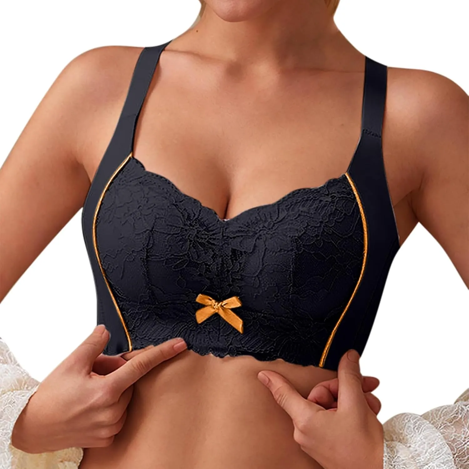 Floral Lace Bralettes for Women No Underwire Sports Bra Seamless Wirefree Comfort Full-Coverage Support Yoga Bras