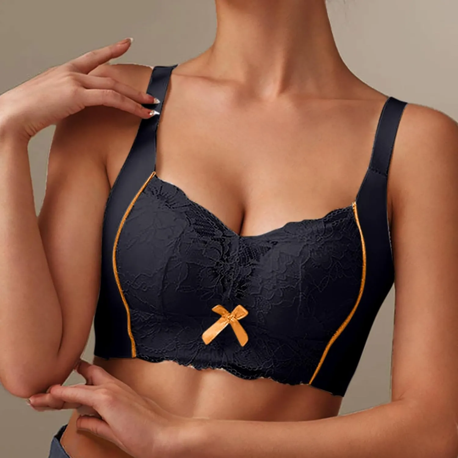 Floral Lace Bralettes for Women No Underwire Sports Bra Seamless Wirefree Comfort Full-Coverage Support Yoga Bras