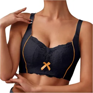 Floral Lace Bralettes for Women No Underwire Sports Bra Seamless Wirefree Comfort Full-Coverage Support Yoga Bras