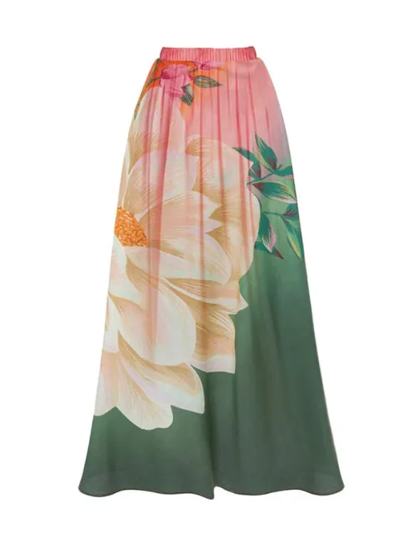 Floral One-piece Swimsuit Bikini Skirt & Dress