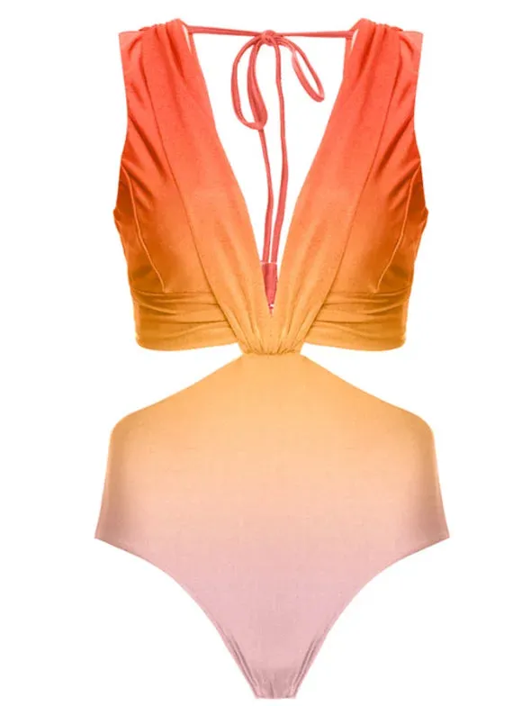 Floral One-piece Swimsuit Bikini Skirt & Dress