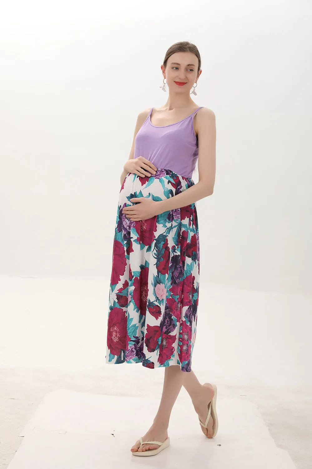 Floral Print Cami Maternity Dress