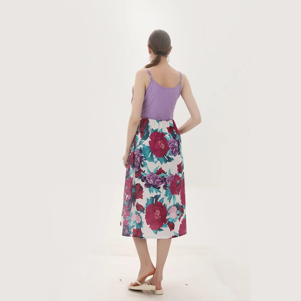 Floral Print Cami Maternity Dress