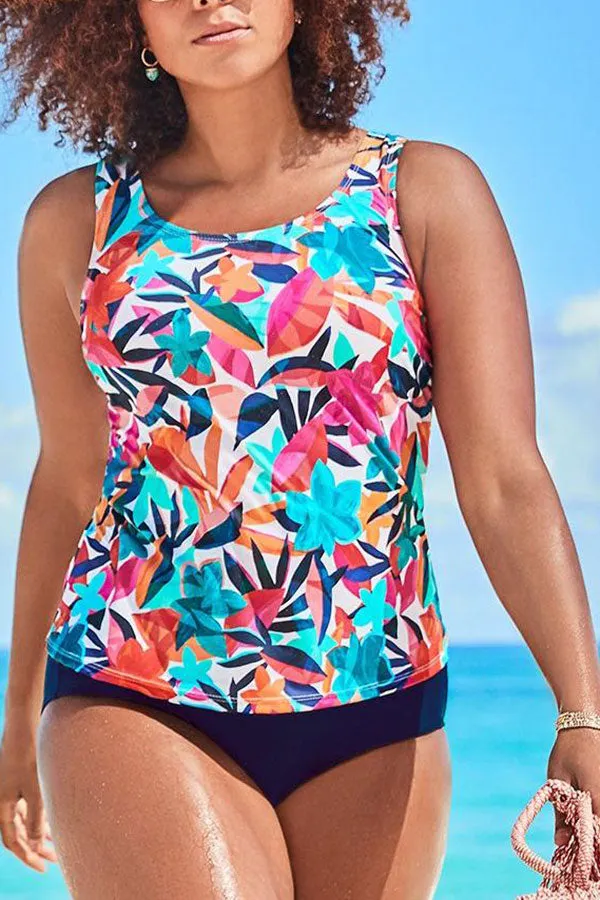 Floral Print Feminine Beach Tankini