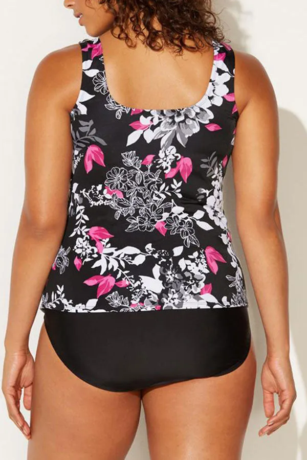Floral Print Feminine Beach Tankini