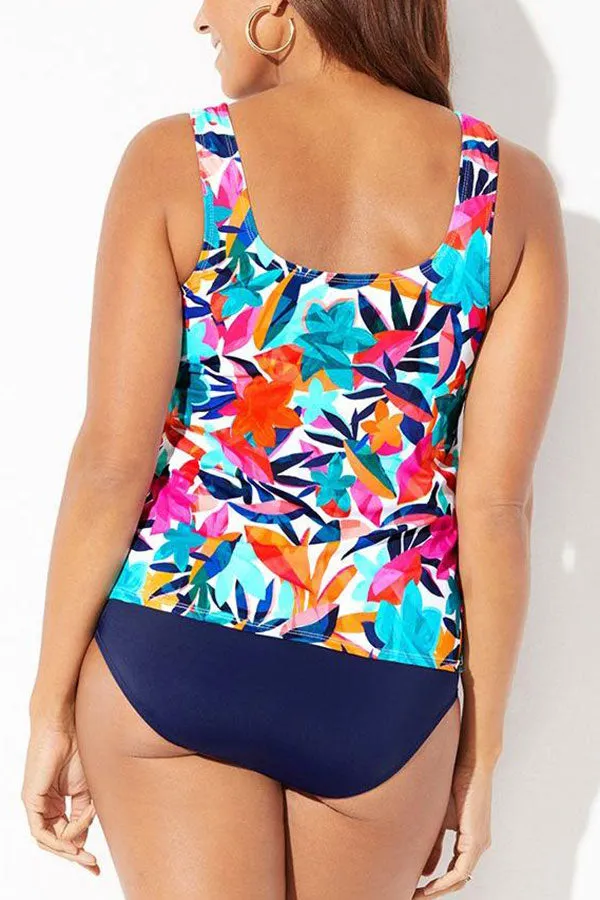 Floral Print Feminine Beach Tankini