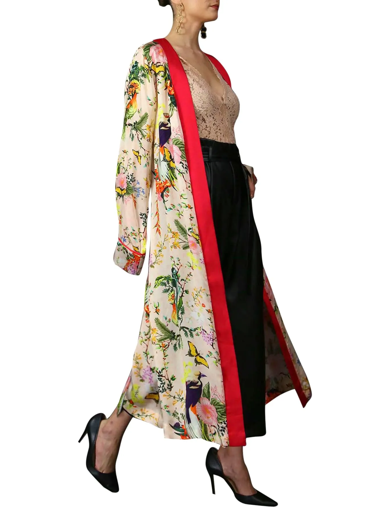 Floral Print Kimono
