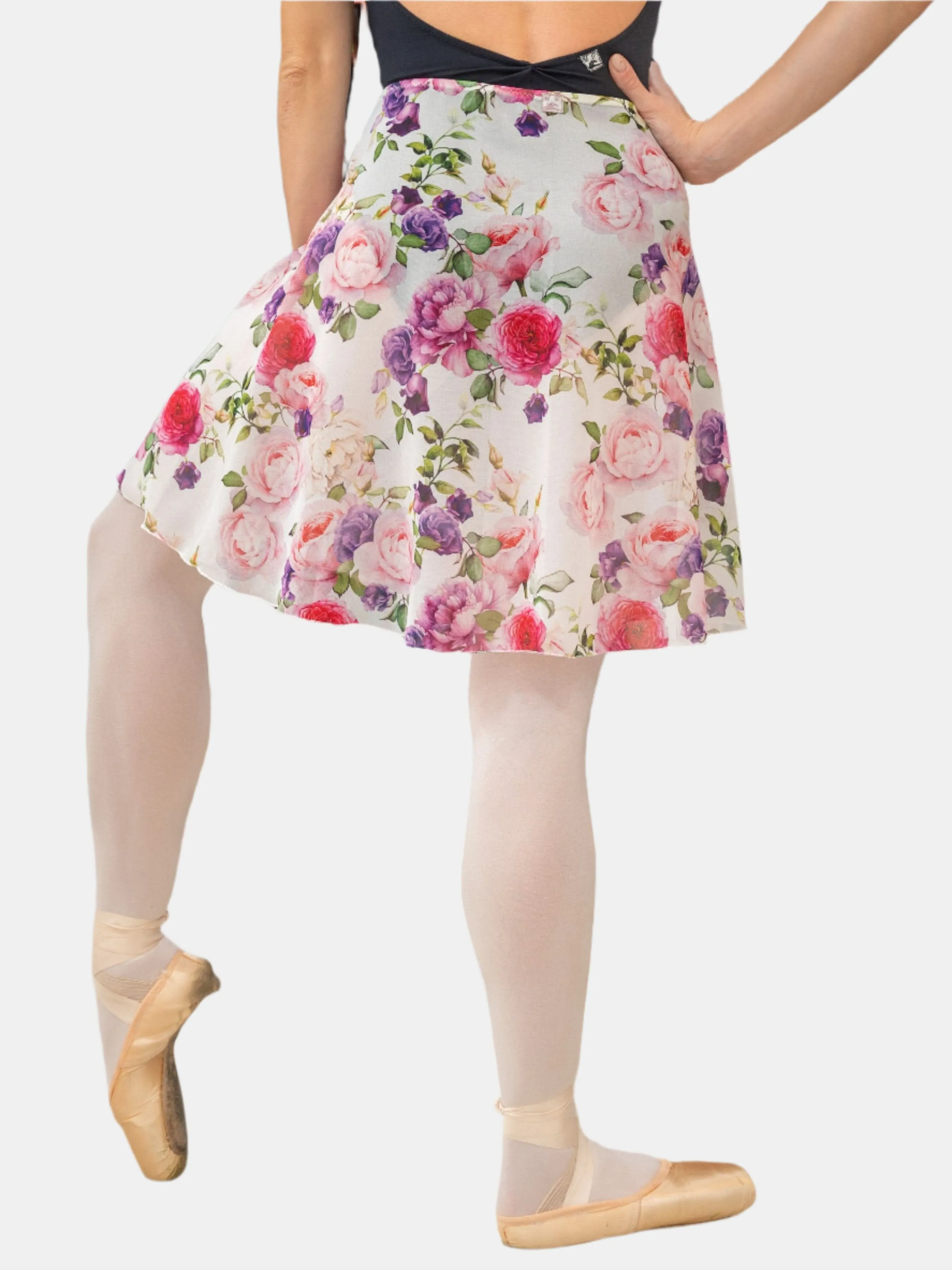 Floral White Wrap Long Dance Skirt MP339