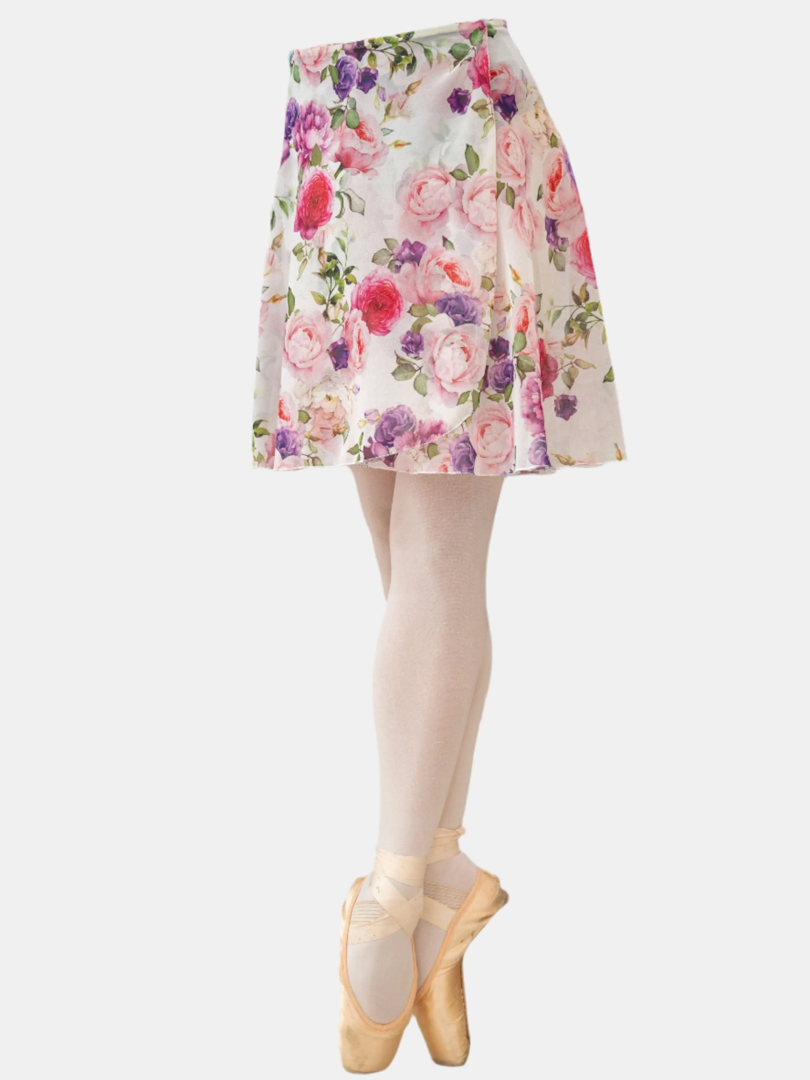 Floral White Wrap Long Dance Skirt MP339