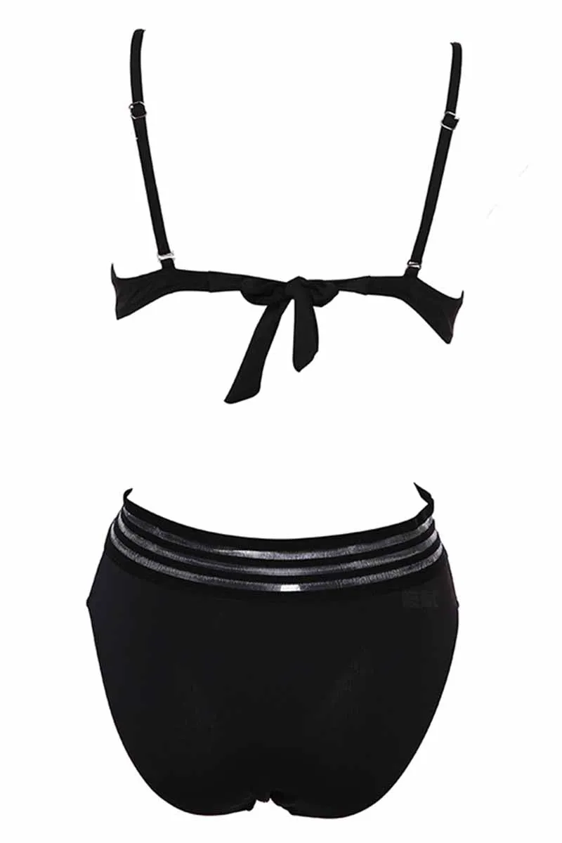 Florcoo Black Sexy Backless Ladies Swimsuit