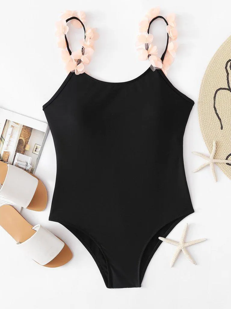 Flower Decorated Swimsuit