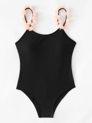 Flower Decorated Swimsuit