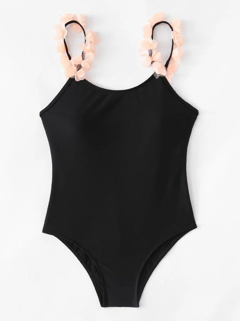 Flower Decorated Swimsuit