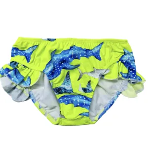 Fluro Green Sharks Frill Swim Bottoms
