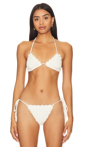 Frankies Bikinis Chloe Crochet Bikini Top in White