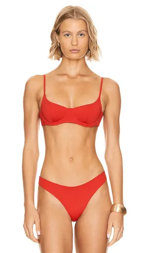 Frankies Bikinis Cola Top in Red
