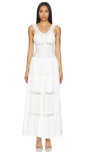 Frankies Bikinis Dakota Rayon Maxi Dress in White