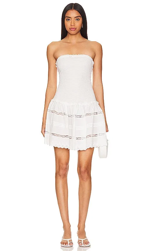 Frankies Bikinis Day Princess Poplin Dress in White