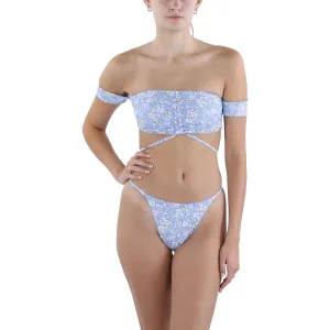 Frankies Bikinis Womens Jagger Floral Print String Swim Bottom Separates