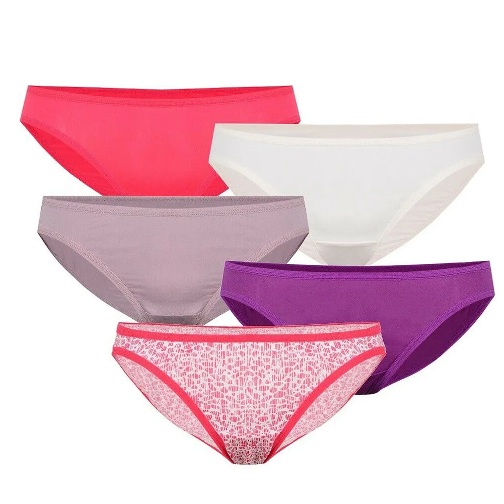Fruit Of The Loom Ladies 5 Pack Tag Free Microfiber Bikinis